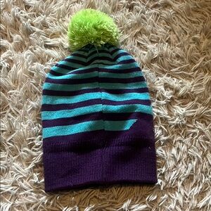 Striped Beanie with Pom Pom